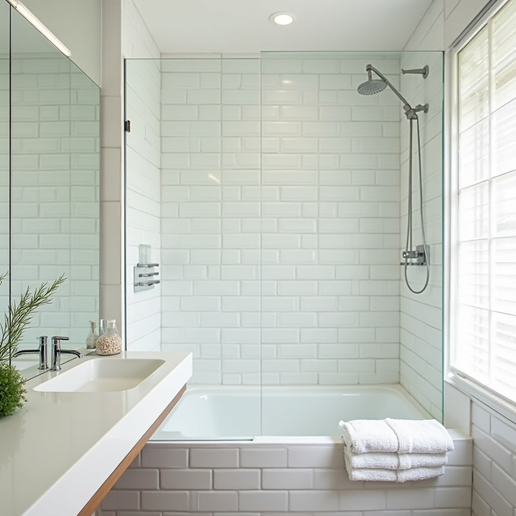 Baño residencial limpio con atención al detalle
